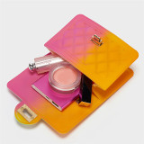Розово-желтая модная повседневная сумка-мессенджер с постепенным изменением и жемчугом