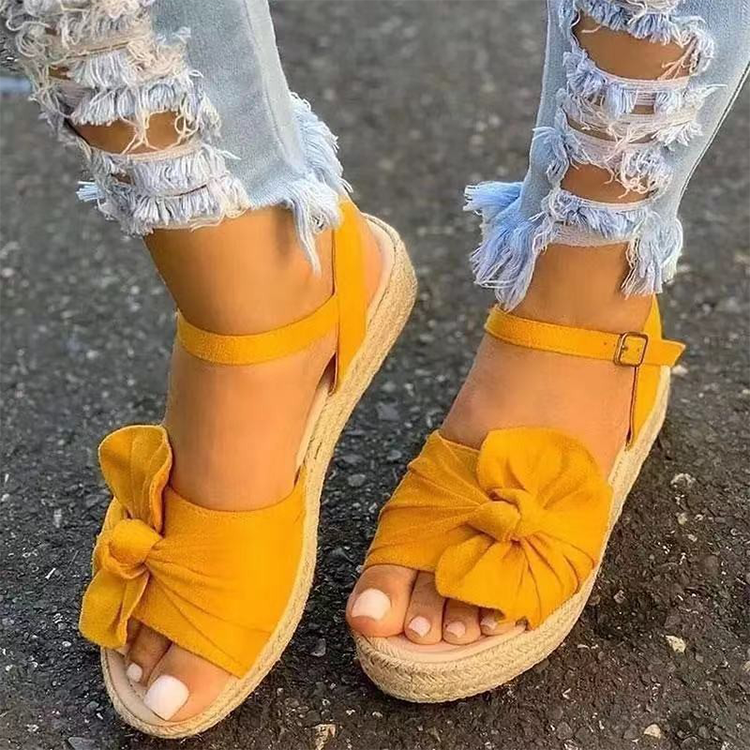 

Yellow Casual Hollowed Out Split Joint Opend Out Door Shoes