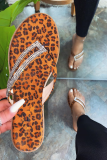 Leopard Print Sexy Street Hollowed Out Patchwork Hot Drill Opend Out Door Shoes