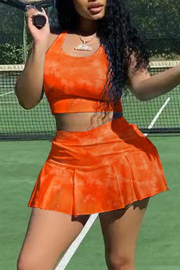 Tangerine Sportswear Stampa patchwork scollo a U senza maniche in due pezzi