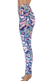 Colour Sexy Print Patchwork Skinny High Waist Pencil Full Print Bottoms