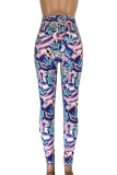 Colour Sexy Print Patchwork Skinny High Waist Pencil Full Print Bottoms