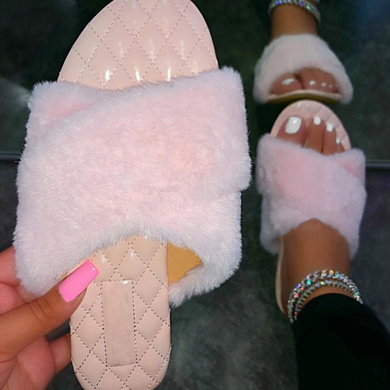 

Pink Fashion Casual Split Joint Solid Color Keep Warm Comfortable Slippers