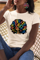 Kleur Mode Casual Print T-shirts met O-hals