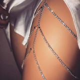 Серебряная модная лоскутная многослойная цепочка для ног с бриллиантами