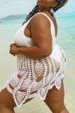 Black Sexy Solid Hollowed Out See-through Backless Spaghetti Strap Plus Size Swimwear