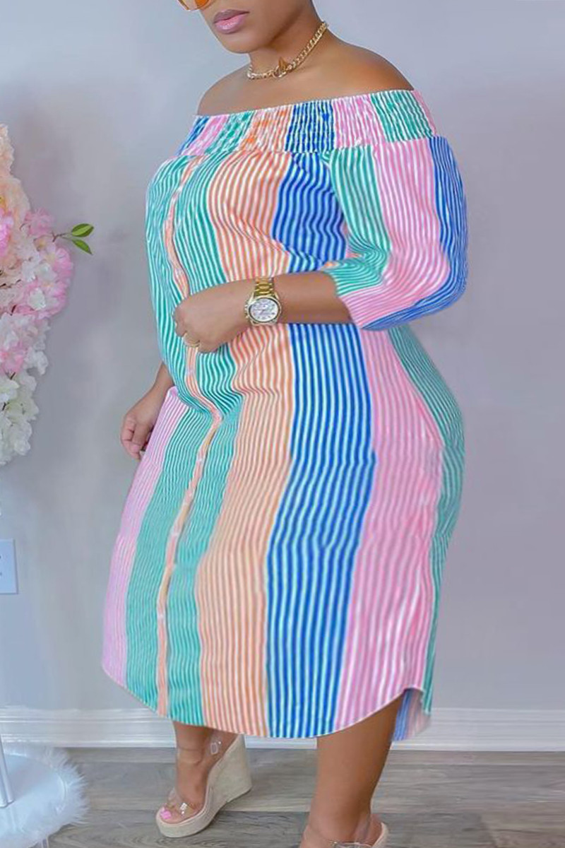 pink and green plus size outfits