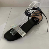 Zwarte sexy straatbandage uitgeholde patchwork schoenen met open deur