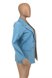 Multicolor Mode Casual Patchwork Vest Turn-back Kraag Bovenkleding