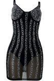 Абрикосовое модное сексуальное лоскутное платье с открытой спиной, горячая дрель, V-образный вырез, платье на бретелях