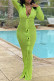 Светло-зеленый сексуальный однотонный прозрачный сетчатый купальник накидка