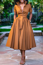 Платье-рубашка с отложным воротником и пуговицами в стиле пэчворк Tangerine