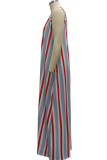 Färg Sexiga Randiga Tie-dye Spaghetti Strap Raka Klänningar