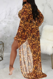 Capispalla in maglia patchwork con stampa leopardata sexy