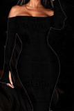 Коричневые прямые платья с открытыми плечами и сексуальным принтом в стиле пэчворк