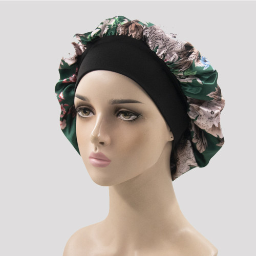 Cappello di confinamento patchwork con stampa vivente casual verde