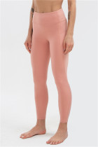 Pink Casual Sportswear Solid High Waist Butt-lifting Yoga Trousers