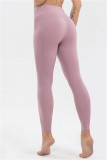 Rosa Casual Sportswear Solid Yogabyxa med hög midja rumpalyftande