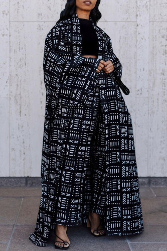 Vêtements d'extérieur patchwork noirs à imprimé street
