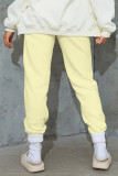 Pantalones de cintura alta regulares de bolsillo sólido casual de moda blanco crema