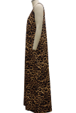 Robes de jupe de gâteau à bretelles spaghetti sexy en patchwork léopard imprimé léopard