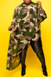 Vestido irregular estampado leopardo patchwork sexy vestidos tamanho grande
