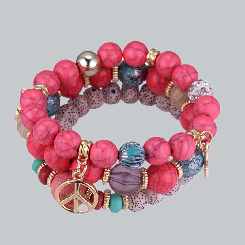 

Red Bohemian Patchwork Bracelets