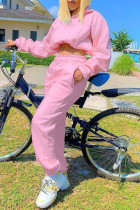 ピンク ファッション カジュアル ソリッド パッチワーク ジッパー ターンダウンカラー 長袖 XNUMX 枚