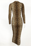 Тигровый узор с сексуальным принтом в стиле пэчворк и круглым вырезом, одношаговые юбки, платья