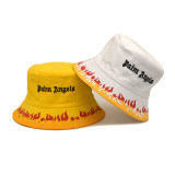 Gele mode casual brief borduurwerk afdrukken hoed