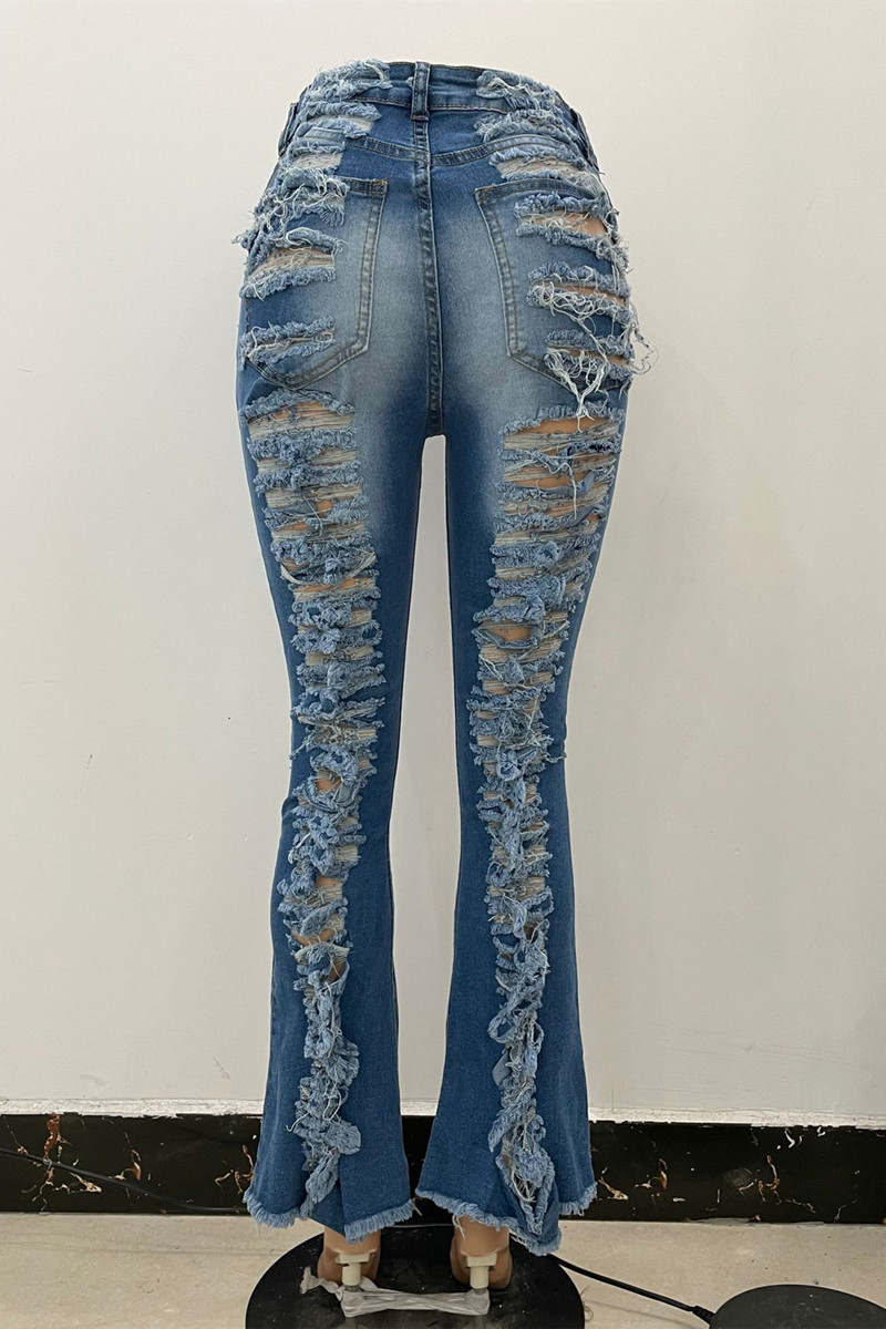 dark blue ripped skinny jeans