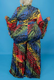 Многоцветная модная повседневная повязка с принтом размера плюс из двух частей