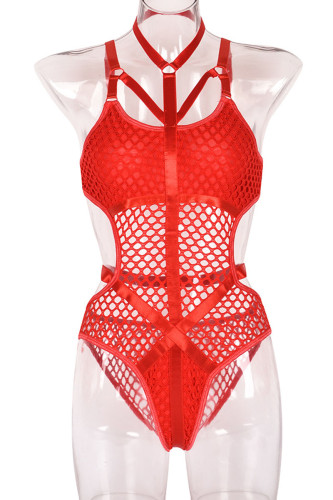 Red Fashion Sexy Solid See-through Lingerie