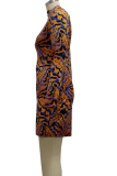 Многоцветный сексуальный принт с высоким вырезом и V-образным вырезом Нерегулярные платья Платья