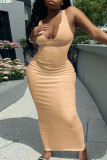 Бордовое модное сексуальное однотонное базовое платье-жилет с V-образным вырезом
