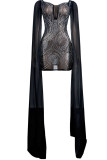 Абрикосовые модные сексуальные лоскутные платья с длинным рукавом и квадратным воротником