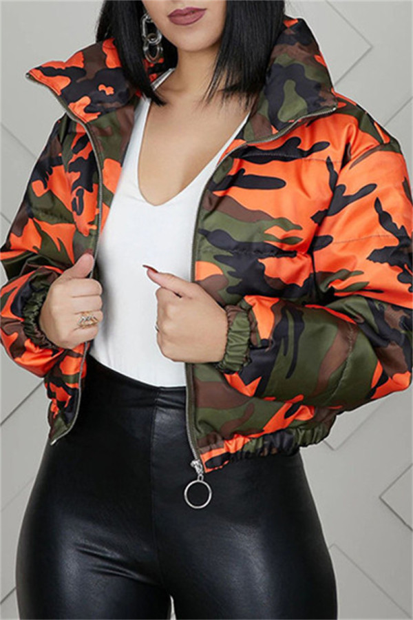 Camouflage Fashion Casual Camouflage Print Cardigan Oberbekleidung