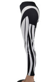Черно-белые сексуальные лоскутные узкие брюки-карандаш с высокой талией и принтом в стиле пэчворк