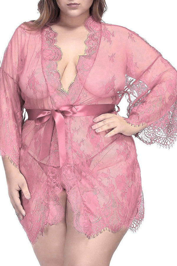 Розовое модное сексуальное прозрачное женское белье