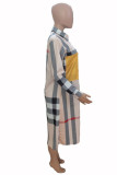 Многоцветная модная повседневная верхняя одежда с отложным воротником и принтом в стиле пэчворк