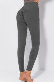 Grey Casual Sportswear Solid Patchwork Skinny High Waist Pencil Solid Color Bottoms