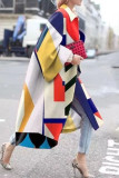 Цветной уличный камуфляжный принт в стиле пэчворк с отложным воротником Верхняя одежда