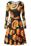 Costumi con stampa patchwork per feste casual nere di Halloween