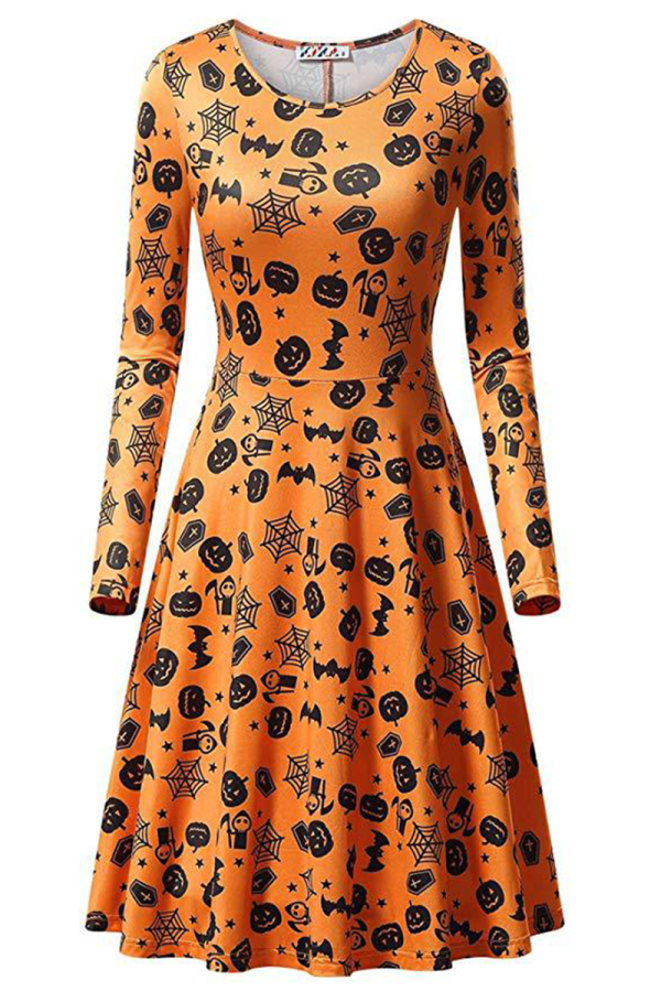 Rot Gelb Halloween Casual Party Patchwork Print Kostüme