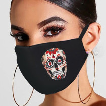 Máscara de moda casual com estampa preta vermelha