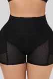 Black Fashion Casual Patchwork Solid See-through Bustiers