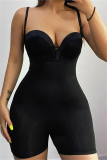 Black Sexy Casual Solid Backless Bustiers
