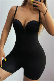 Black Sexy Casual Solid Backless Bustiers