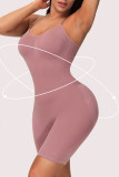 Абрикосовая сексуальная спортивная одежда, однотонный обтягивающий комбинезон на тонких бретелях с открытой спиной