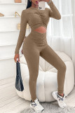 Black Fashion Casual Solid Hollowed Out O Neck Skinny Jumpsuits